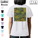 ドライ Tシャツ バックプリント 選べる8カラー tシャツ レディース 半袖 速乾 紫外線遮蔽 UV デザイン 2サイズ Tシャツ ティーシャツ T shirt 011181 魚 生き物 キャラクター