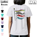 ドライ Tシャツ バックプリント 選べる8カラー tシャツ レディース 半袖 速乾 紫外線遮蔽 UV デザイン 2サイズ Tシャツ ティーシャツ T shirt...