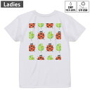 レディース ドライバックプリントTシャツ ホワイト 半袖 4.1オンス ジム トレーニング スポーツ 運動会 ドライアスレチック UVカット 紫外線遮蔽 吸水速乾 デザイン Tshirt M L 003154 動物 てんとう虫 模様(4)