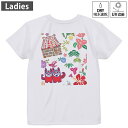レディース ドライバックプリントTシャツ ホワイト 半袖 4.1オンス ジム トレーニング スポーツ 運動会 ドライアスレチック UVカット 紫外線遮蔽 吸水速乾 デザイン Tshirt M L 005541 沖縄 イラスト カラフル