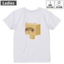 レディース ドライバックプリントTシャツ ホワイト 半袖 4.1オンス ジム トレーニング スポーツ 運動会 ドライアスレチック UVカット 紫外線遮蔽 吸水速乾 デザイン Tshirt M L 007137 たぬき キャラクター