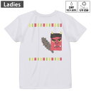 レディース ドライバックプリントTシャツ ホワイト 半袖 4.1オンス ジム トレーニング スポーツ 運動会 ドライアスレチック UVカット 紫外線遮蔽 吸水速乾 デザイン Tshirt M L 012874 節分 鬼 イラスト(4)