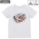レディース ドライバックプリントTシャツ ホワイト 半袖 4.1オンス ジム トレーニング スポーツ 運動会 ドライアスレチック UVカット 紫外線遮蔽 吸水速...