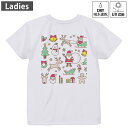 レディース ドライバックプリントTシャツ ホワイト 半袖 4.1オンス ジム トレーニング スポーツ 運動会 ドライアスレチック UVカット 紫外線遮蔽 吸水速乾 デザイン Tshirt M L 013795 クリスマス サンタ トナカイ(4)