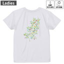 レディース ドライバックプリントTシャツ ホワイト 半袖 4.1オンス ジム トレーニング スポーツ 運動会 ドライアスレチック UVカット 紫外線遮蔽 吸水速乾 デザイン Tshirt M L 013823 七夕 短冊