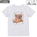 レディース ドライバックプリントTシャツ ホワイト 半袖 4.1オンス ジム トレーニング スポーツ 運動会 ドライアスレチック UVカット 紫外線遮蔽 吸水速乾 デザイン Tshirt M L 014668 父の日 ビール