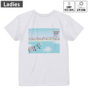 レディース ドライバックプリントTシャツ ホワイト 半袖 4.1オンス ジム トレーニング スポーツ 運動会 ドライアスレチック UVカット 紫外線遮蔽 吸水速...