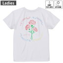 レディース ドライバックプリントTシャツ ホワイト 半袖 4.1オンス ジム トレーニング スポーツ 運動会 ドライアスレチック UVカット 紫外線遮蔽 吸水速...