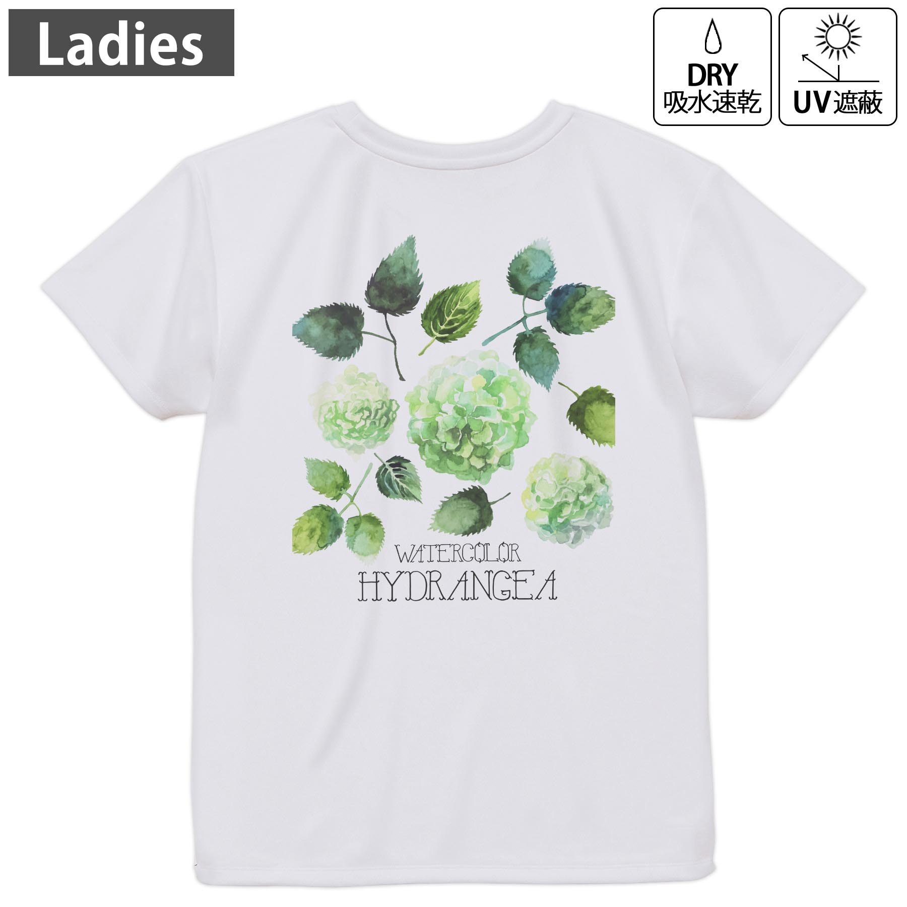レディース ドライバックプリントTシャツ ホワイト 半袖 4.1オンス ジム トレーニ...