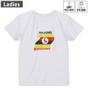 レディース ドライバックプリントTシャツ ホワイト 半袖 4.1オンス ジム トレーニング スポーツ 運動会 ドライアスレチック UVカット 紫外線遮蔽 吸水速乾 デザイン Tshirt M L 018974 uganda ウガンダ(4)