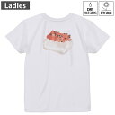 レディース ドライバックプリントTシャツ ホワイト 半袖 4.1オンス ジム トレーニング スポーツ 運動会 ドライアスレチック UVカット 紫外線遮蔽 吸水速乾 デザイン Tshirt M L 019912 お寿司 Sushi ご飯(4)