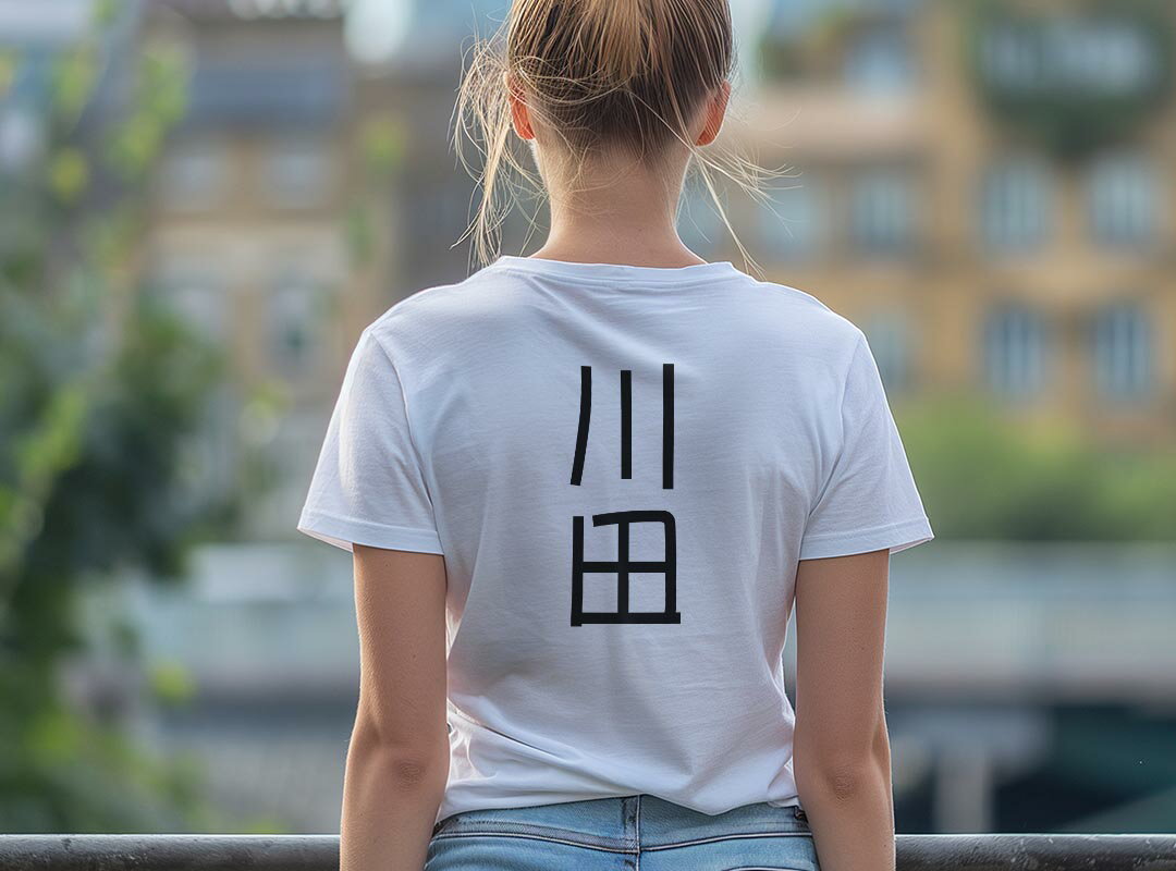 Tシャツ レディース バックプリント 半袖 ホワイト グレー デザイン M Lティーシャツ T shirt 021314 苗字 名前 川田