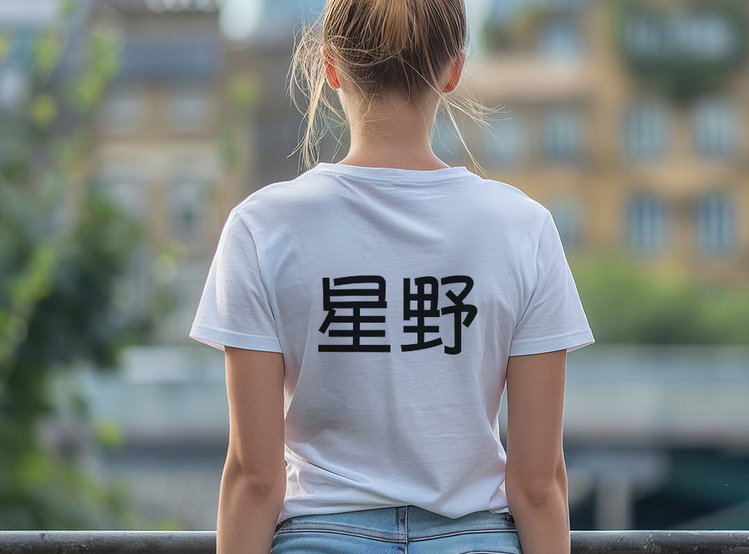 Tシャツ レディース バックプリント 半袖 ホワイト グレー デザイン M Lティーシャツ T shirt 021620 苗字 名前 星野