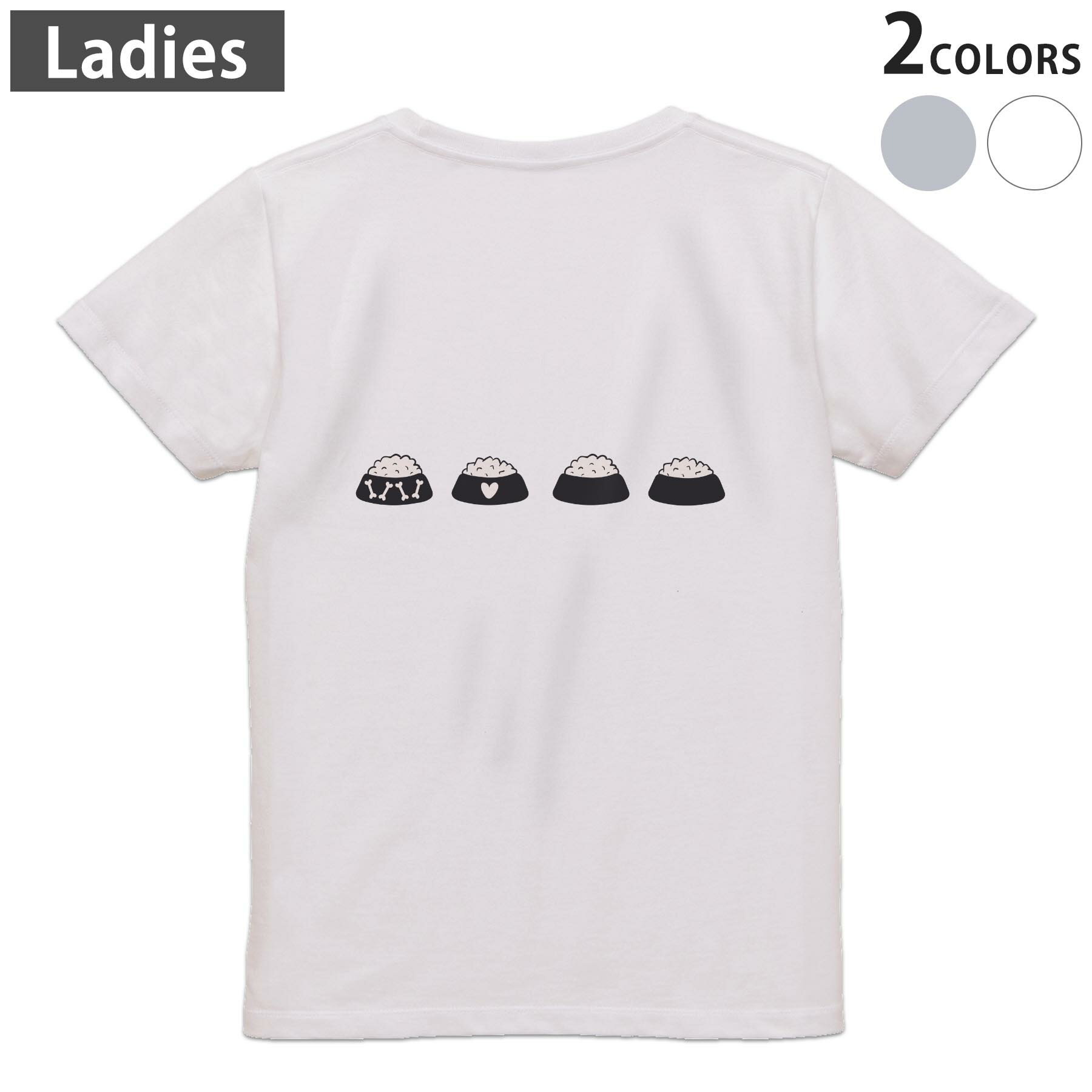 Tシャツ レディース バックプリント 半袖 ホワイト グレー デザイン M Lティーシャツ T shirt 022566 ..