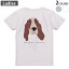 Tシャツ レディース バックプリント 半袖 ホワイト グレー デザイン M Lティーシャツ T shirt 022592 犬 バセット・ハウンド 1,780円