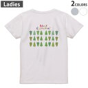Tシャツ レディース バックプリント 半袖 ホワイト グレー デザイン M Lティーシャツ T shirt 030163 クリスマス ツリー