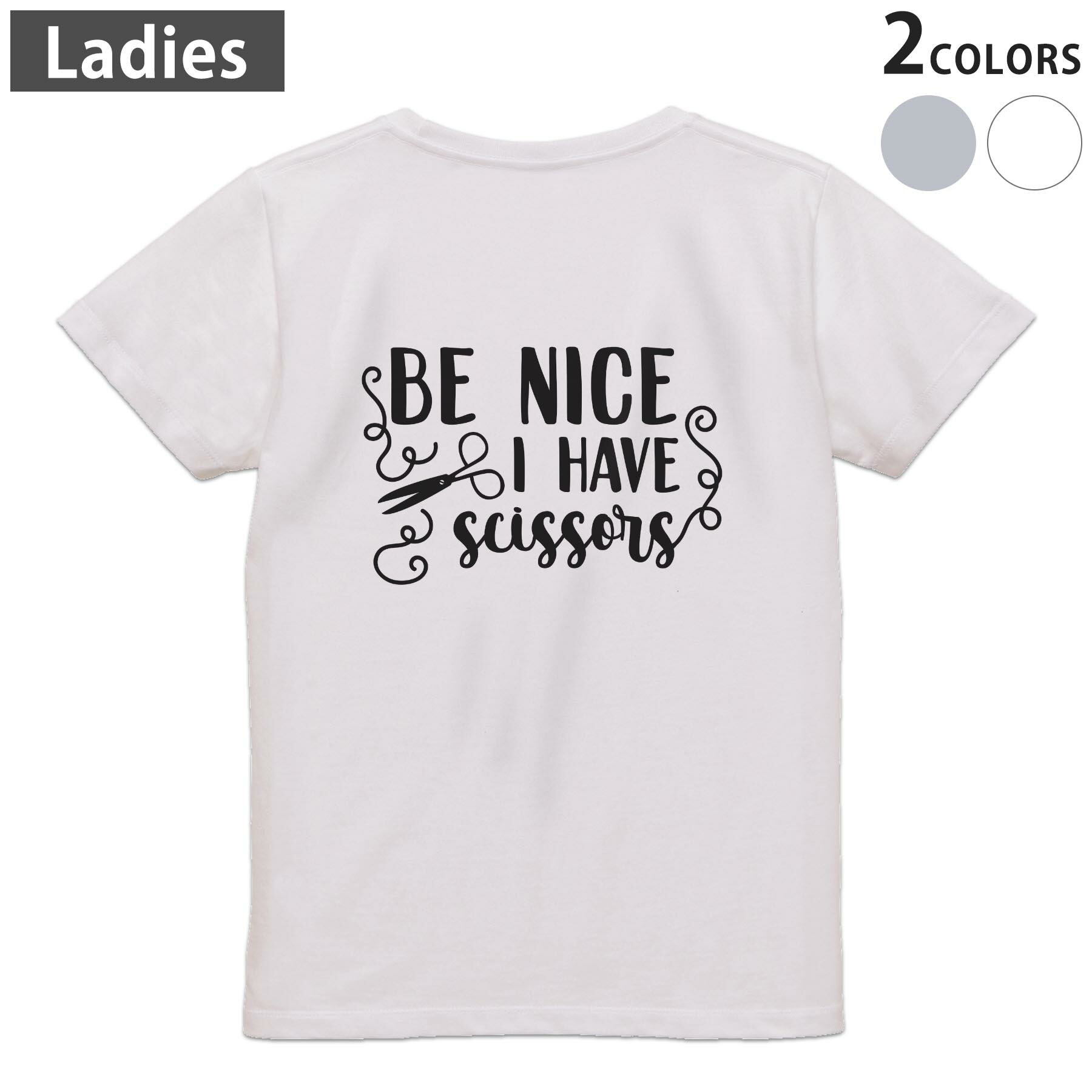 Tシャツ レディース バックプリント 半袖 ホワイト グレー デザイン M Lティーシャツ T shirt 031723 ..