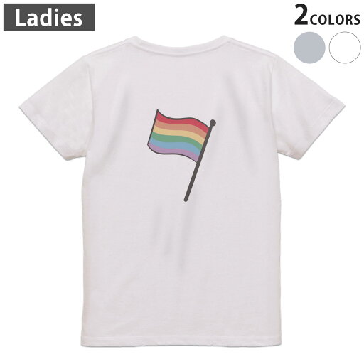 Tシャツ レディース バックプリント 半袖 ホワイト グレー デザイン M Lティーシャツ T shirt 031860 旗 カラフル Tシャツ レディース バックプリント 半袖 ホワイト グレー デザイン M Lティーシャツ T shirt 031860 旗 カラフル