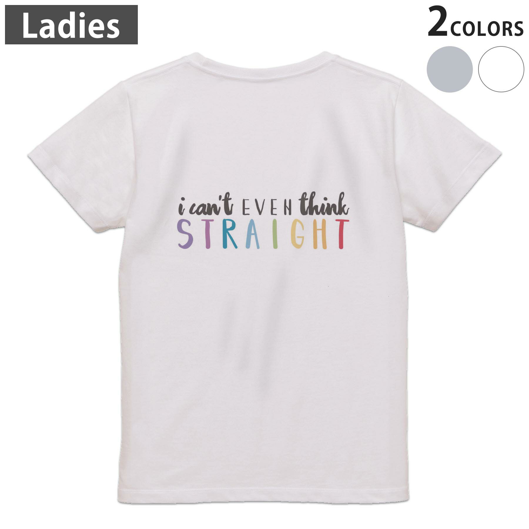 Other - Tシャツ レディース バックプリント 半袖 ホワイト グレー デザイン M Lティーシャツ T shirt 031873 英語 文字 おしゃれ