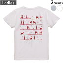 Tシャツ レディース バックプリント 半袖 ホワイト グレー デザイン M Lティーシャツ T shirt 005016 冬 クリスマス ツリー