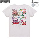 Tシャツ レディース バックプリント 半袖 ホワイト グレー デザイン M Lティーシャツ T shirt 005541 沖縄 イラスト カラフル