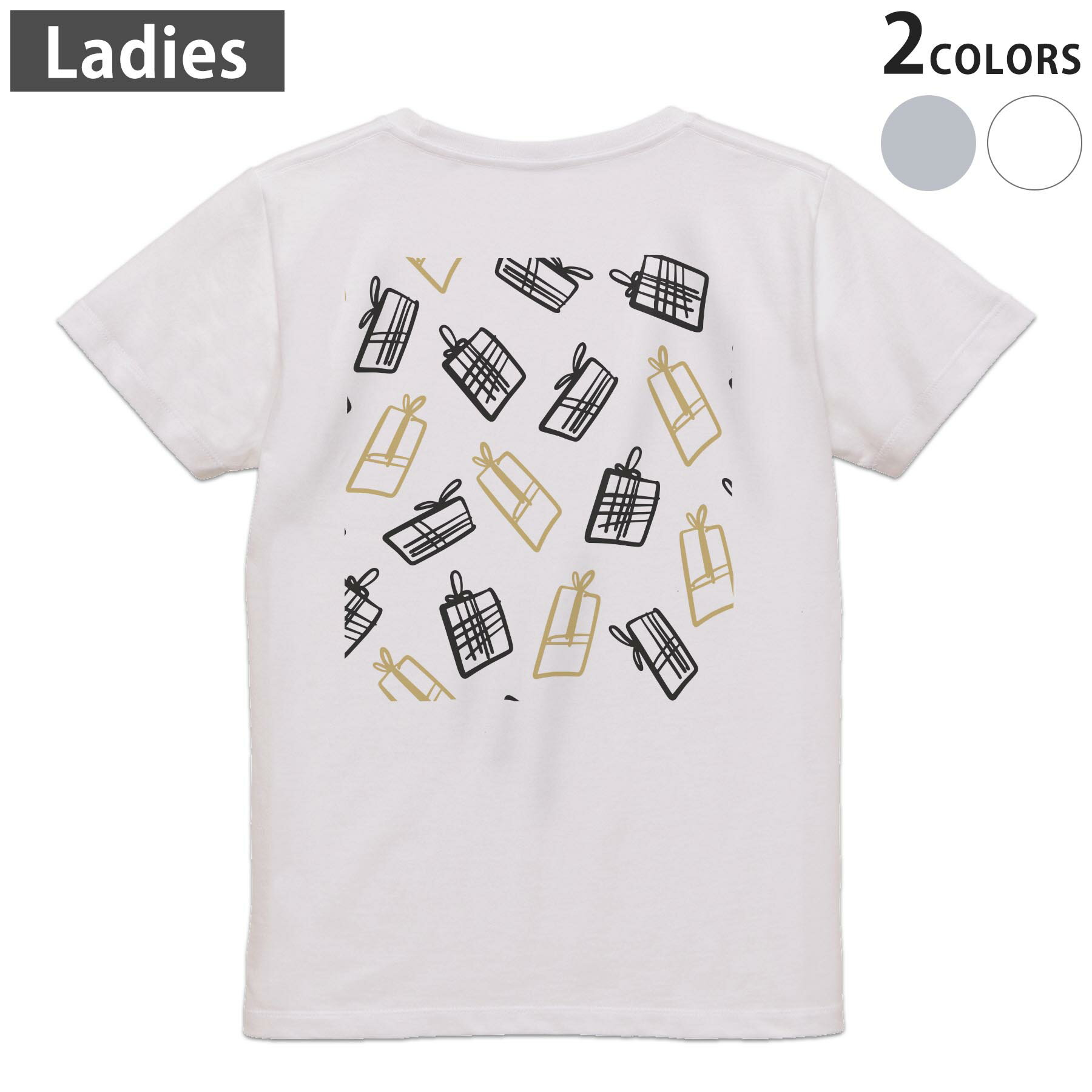 Sport - Tシャツ レディース バックプリント 半袖 ホワイト グレー デザイン M Lティーシャツ T shirt 050176