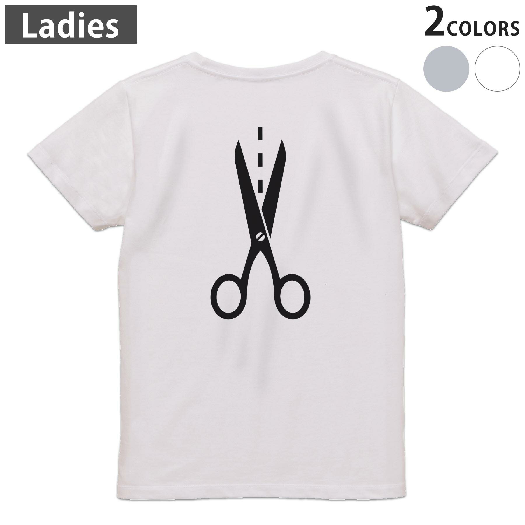 Tシャツ レディース バックプリント 半袖 ホワイト グレー デザイン M Lティーシャツ T shirt 006257 ..