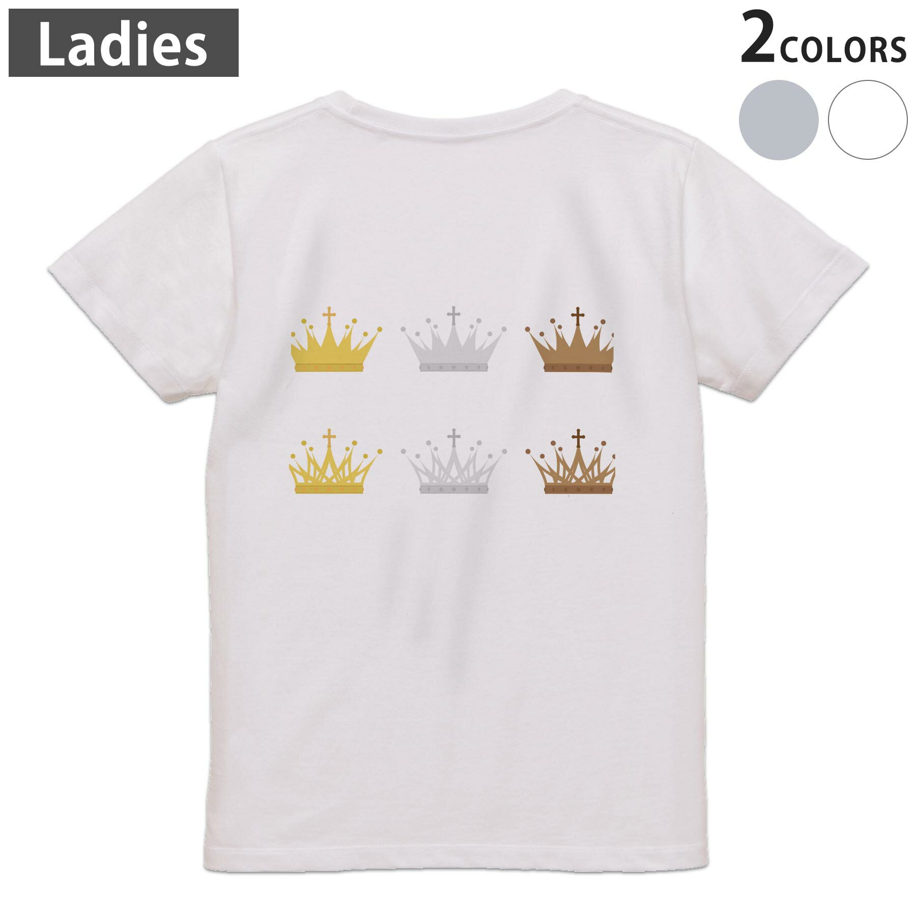 Tシャツ レディース バックプリント 半袖 ホワイト グレー デザイン M Lティーシャツ T shirt 009505 ..