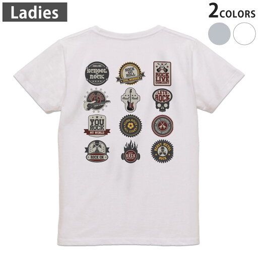 Tシャツ レディース バックプリント 半袖 ホワイト グレー デザイン M Lティーシャツ T shirt 010166 音楽 ギター 英語 Tシャツ レディース バックプリント 半袖 ホワイト グレー デザイン M Lティーシャツ T shirt 010166 音楽 ギター 英語