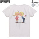 Tシャツ レディース バックプリント 半袖 ホワイト グレー デザイン M Lティーシャツ T shirt 011293 キャラクター 花 人物