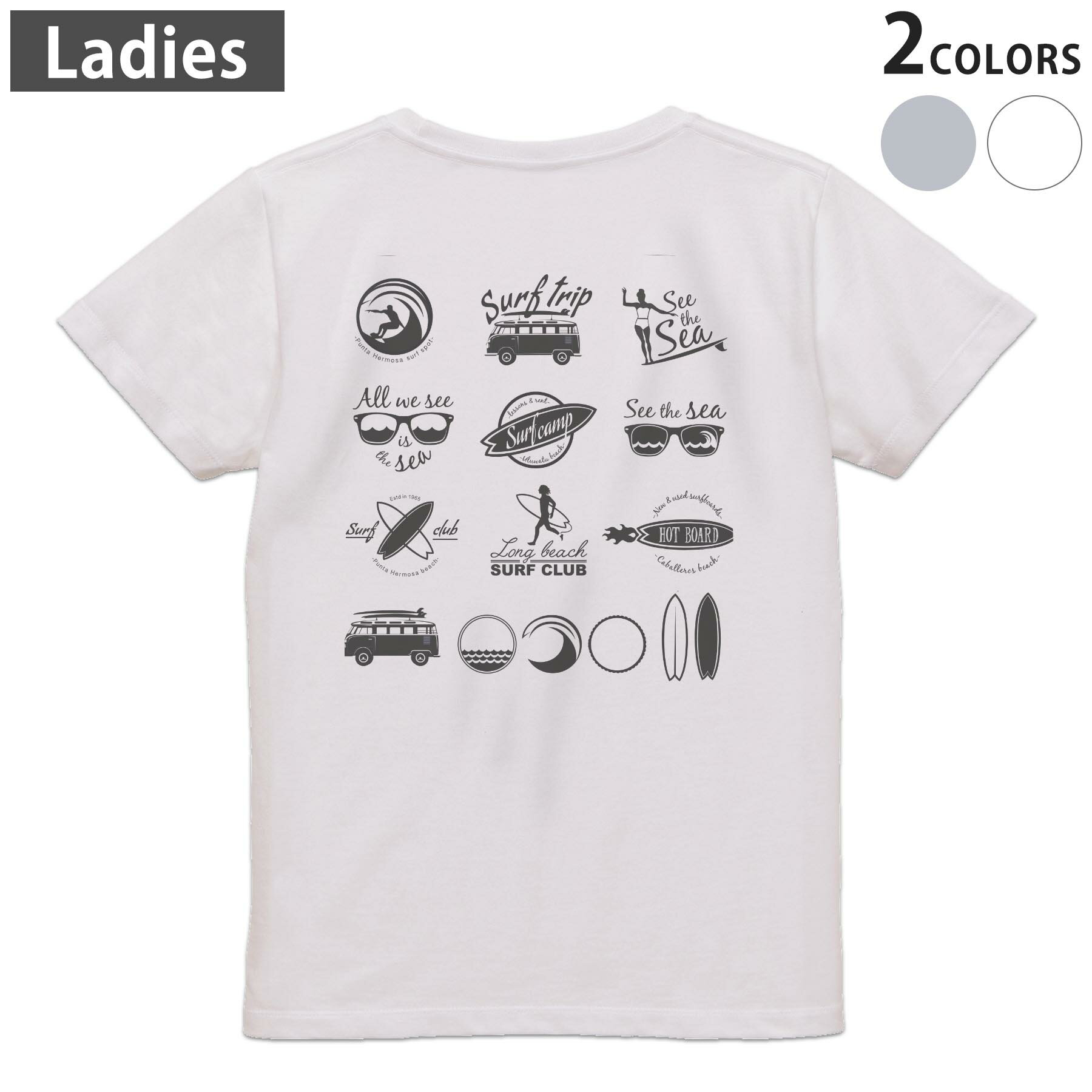 tシャツ レディース 半袖 ホワイト グレー デザイン M L Tシャツ ティーシャツ T shirt　白 灰色▼バックプリントTシャツ　ホワイト・グレー全デザイン▼▼女性用半袖Tシャツ　デザインはこちらから▼ ▼女性用半袖Tシャツ　ブラック前面デザインはこちらから▼▼女性用半袖Tシャツ　ブラック バックデザインはこちらから▼