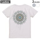 Tシャツ レディース バックプリント 半袖 ホワイト グレー デザイン M Lティーシャツ T shirt 014014 模様