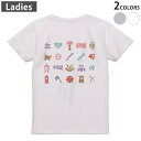 Tシャツ レディース バックプリント 半袖 ホワイト グレー デザイン M Lティーシャツ T shirt 015266 こどもの日 鯉のぼり 兜 熊