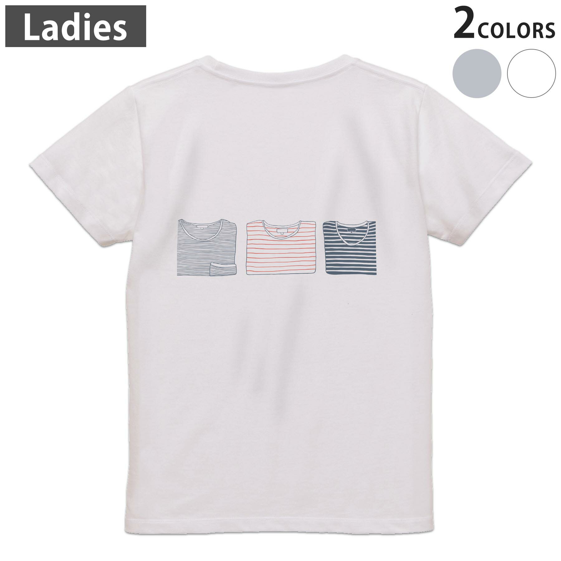 Tシャツ レディース バックプリント 半袖 ホワイト グレー デザイン M Lティーシャツ T shirt 015727 服　衣類
