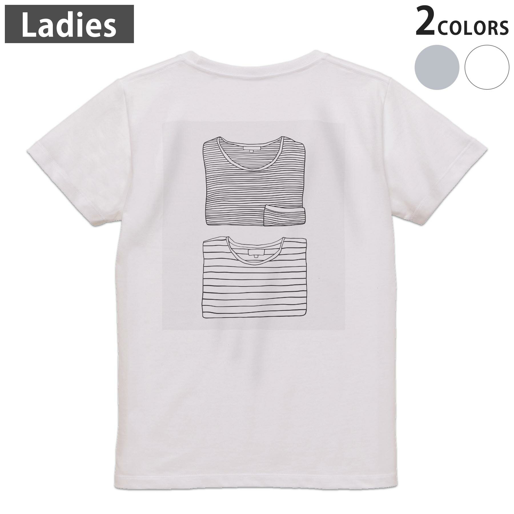 Tシャツ レディース バックプリント 半袖 ホワイト グレー デザイン M Lティーシャツ T shirt 015732 服　衣類