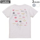 Tシャツ レディース バックプリント 半袖 ホワイト グレー デザイン M Lティーシャツ T shirt 015933 ティアラ プリンセス(4)