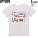 Tシャツ レディース バックプリント 半袖 ホワイト グレー デザイン M Lティーシャツ T shirt 016460 鯉のぼり こどもの日 柏餅