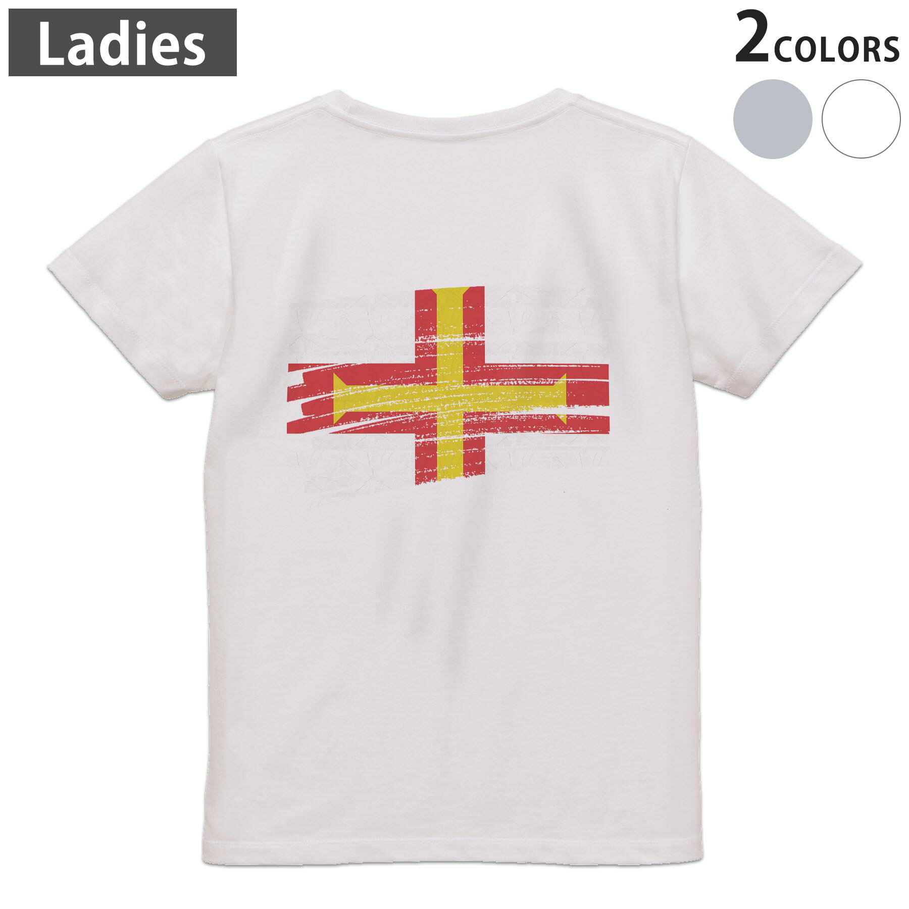 Tシャツ レディース バックプリント 半袖 ホワイト グレー デザイン M Lティーシャツ T shirt 018461 guernsey ガーンジー(4.0)