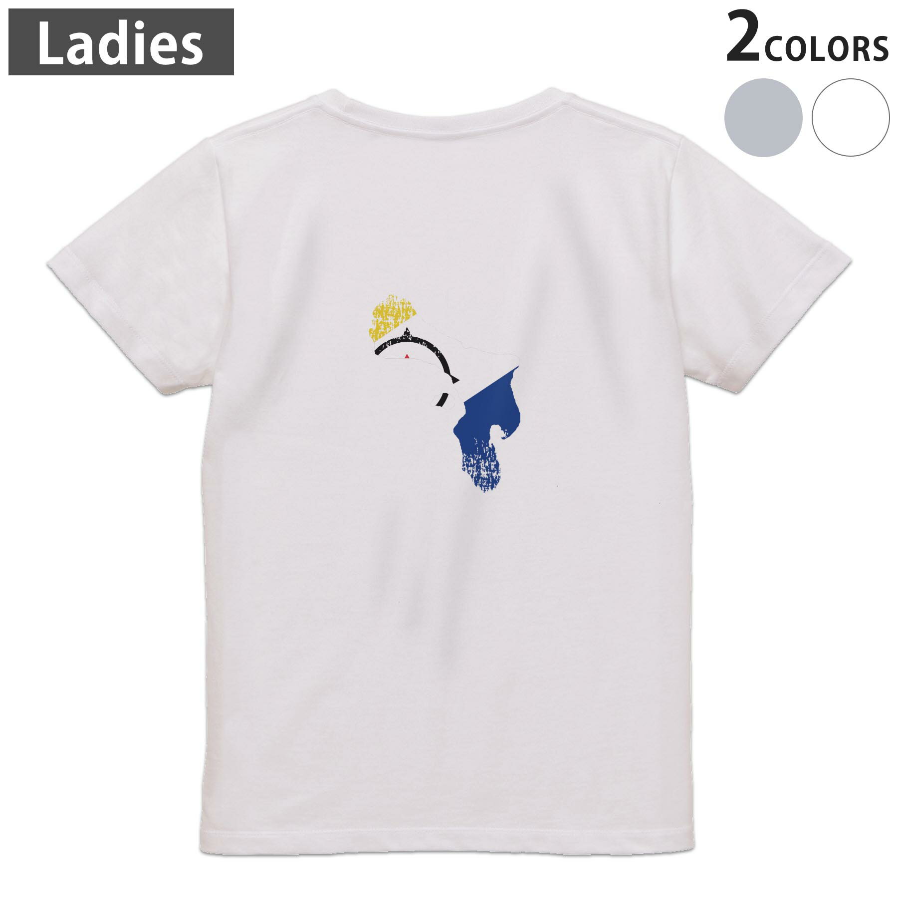 Three-Quarter - Tシャツ レディース バックプリント 半袖 ホワイト グレー デザイン M Lティーシャツ T shirt 018779 bonaire ボネール