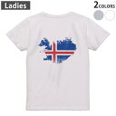 Tシャツ レディース バックプリント 半袖 ホワイト グレー デザイン M Lティーシャツ T shirt 018849 iceland アイスランド(4)