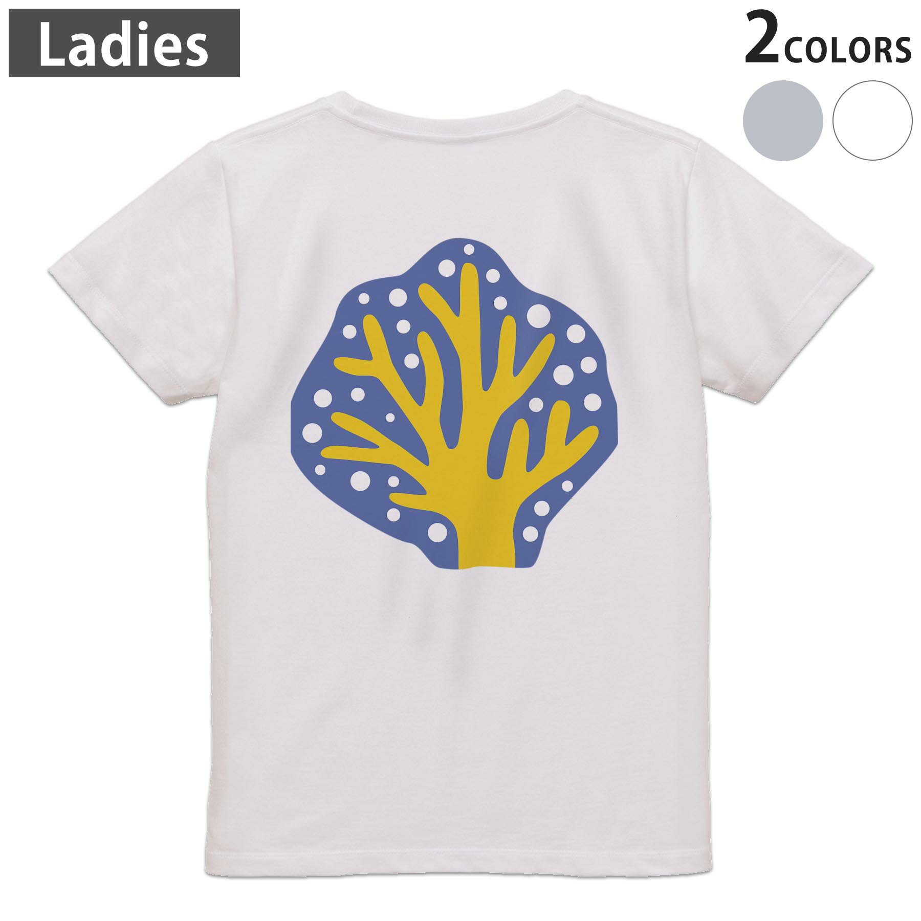 Tシャツ レディース バックプリント 半袖 ホワイト グレー デザイン M Lティーシャツ T shirt 019033 アイコン クリスマス