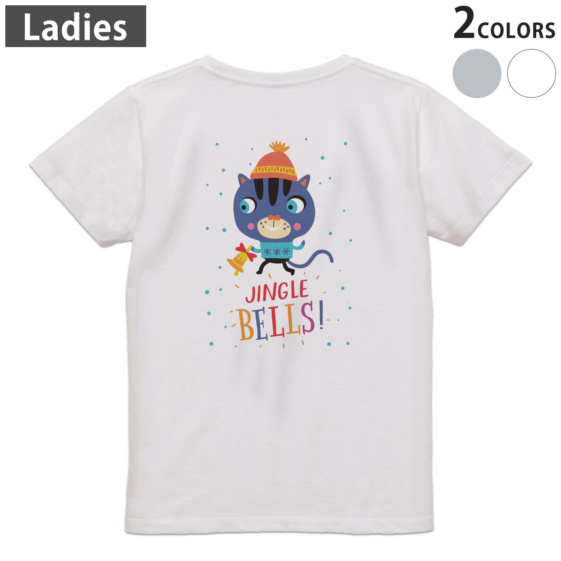 Sport - Tシャツ レディース バックプリント 半袖 ホワイト グレー デザイン M Lティーシャツ T shirt 019050 アニマル キッズ