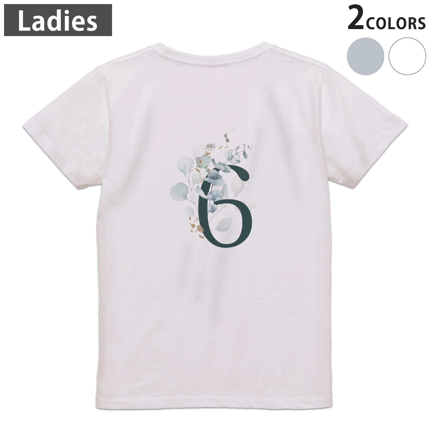 Tシャツ レディース バックプリント 半袖 ホワイト グレー デザイン M Lティーシャツ T shirt 019375 文字 6