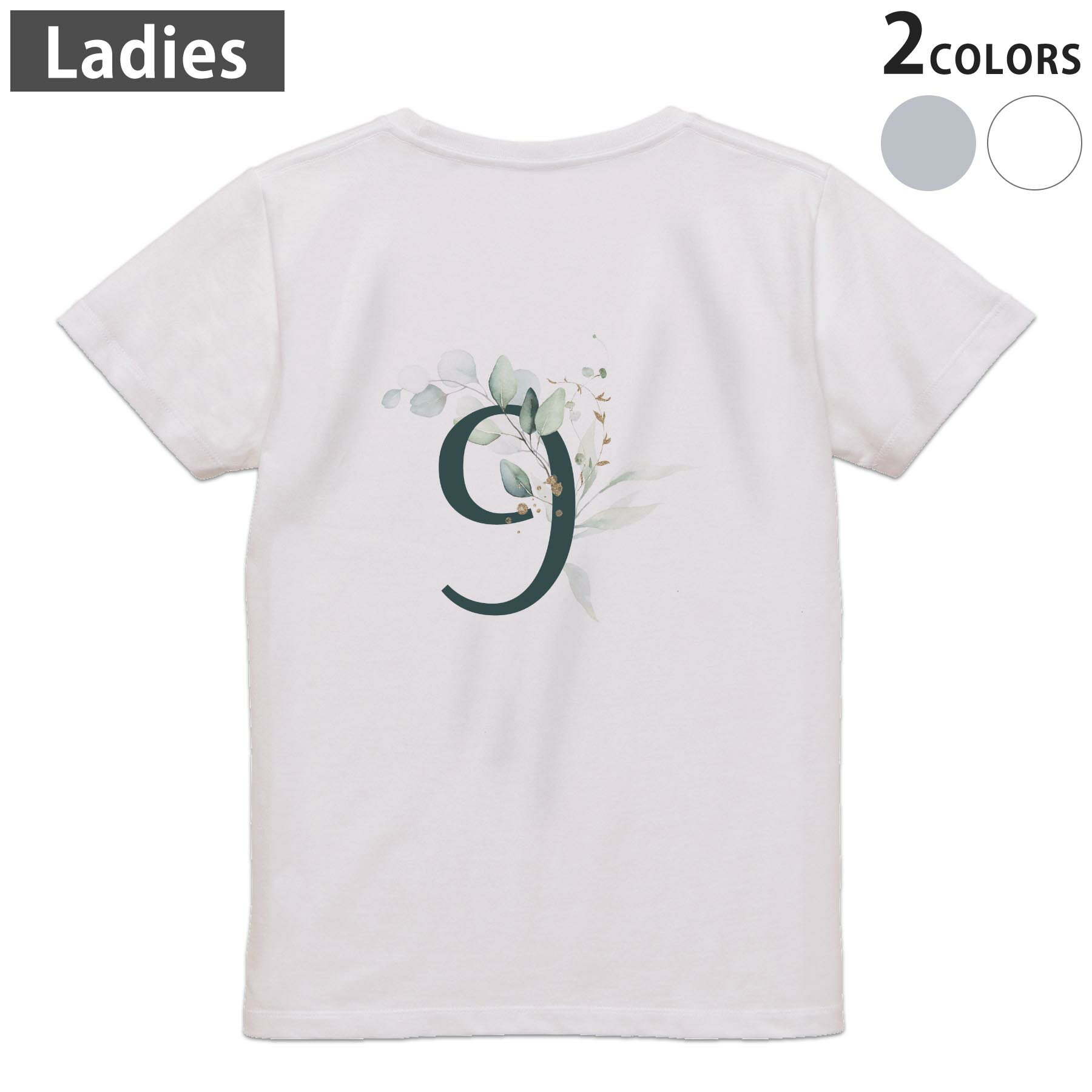 Tシャツ レディース バックプリント 半袖 ホワイト グレー デザイン M Lティーシャツ T shirt 019378 文字 9(4.0)