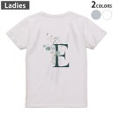Tシャツ レディース バックプリント 半袖 ホワイト グレー デザイン M Lティーシャツ T shirt 019383 文字 e アルファベット(4)
