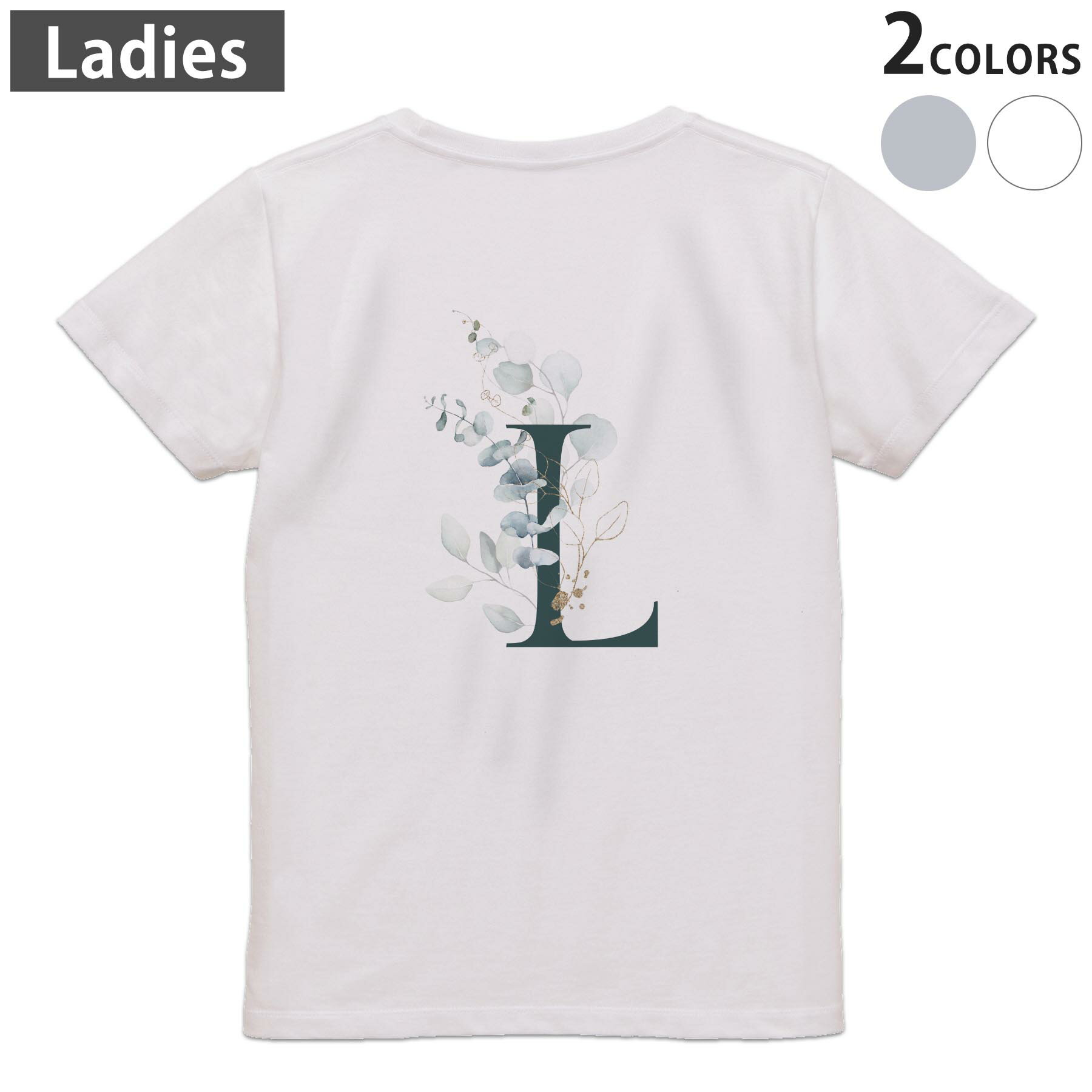 Other - Tシャツ レディース バックプリント 半袖 ホワイト グレー デザイン M Lティーシャツ T shirt 019390 文字 l アルファベット