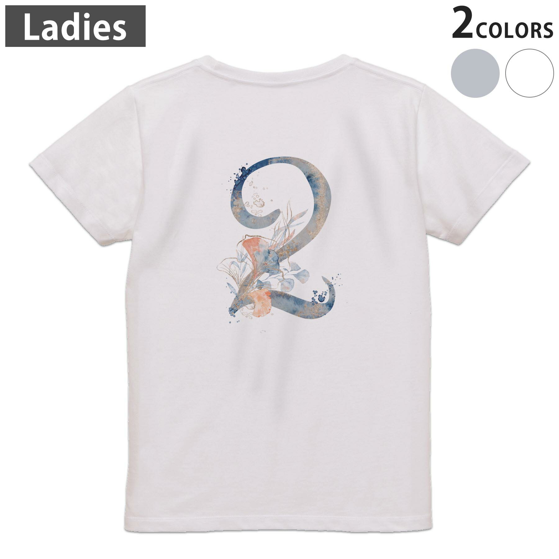 Other - Tシャツ レディース バックプリント 半袖 ホワイト グレー デザイン M Lティーシャツ T shirt 019645 文字 2