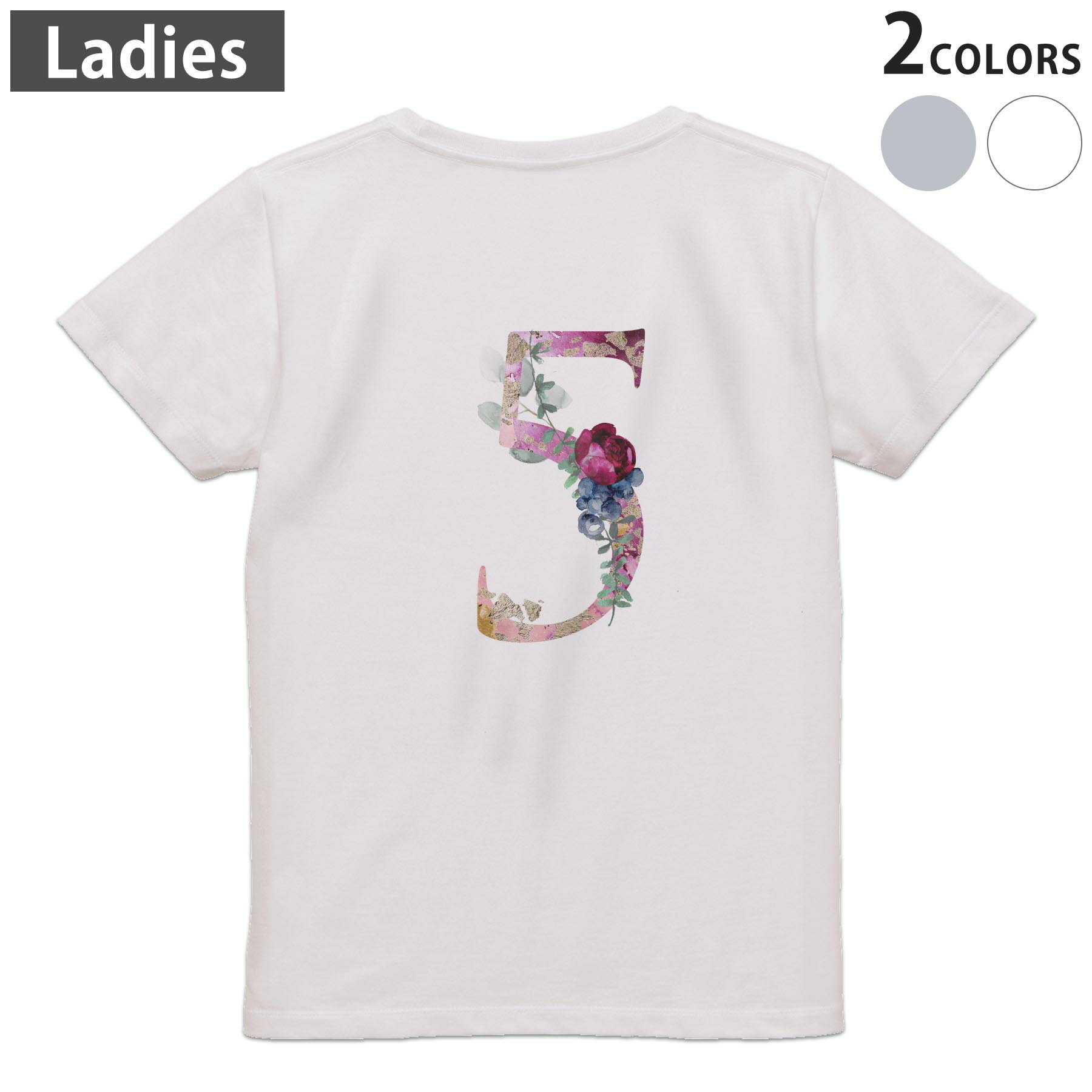 Tシャツ レディース バックプリント 半袖 ホワイト グレー デザイン M Lティーシャツ T shirt 019684 文字 5