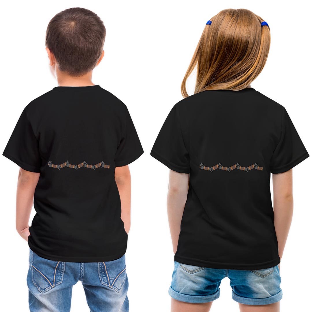 tシャツ キッズ バックプリント 半袖 黒地 ブラック デザイン 90 100 110 120 130 140 150 Tシャツ ティーシャツ T shirt 020152 Halloween