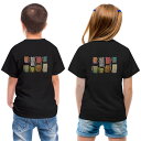 tシャツ キッズ バックプリント 半袖 黒地 ブラック デザイン 90 100 110 120 130 140 150 Tシャツ ティーシャツ T shirt 022723 猫 かわいい(4)
